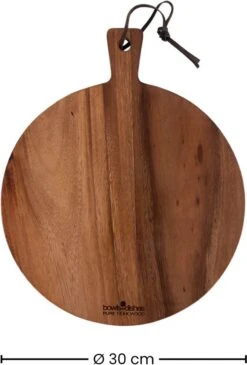 Bowls And Dishes Pure Teak Wood Borrelplank - Serveerplank - Hapjesplank - Tapasplank - Kaasplank Rond Met Handvat Ø 30 X 1,5cm - Cadeau Tip! -Skimask 812x1200 2