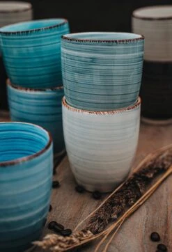 Koffiemok - Blue - 6 Stuks - Aardewerk - 340 ML - Zonder Oor 7 Koffiemok - Blue - 6 Stuks - Aardewerk - 340 ML - Zonder Oor -Skimask 819x1200 1