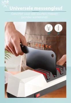 Cuisimax Elektrische Messenslijper Met Diamanten Slijpstenen - 3 Fasen - Geschikt Voor Alle Type Messen - Anti Slip - Messenslijpmachine - Wetsteen -Skimask 824x1200