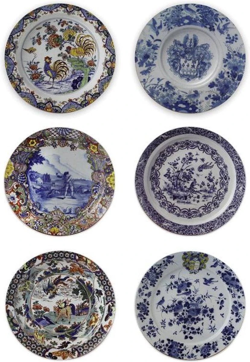 Onderzetters, Set Van 6, Delfts Blauwe Borden, Rijksmuseum 3 Onderzetters, Set Van 6, Delfts Blauwe Borden, Rijksmuseum