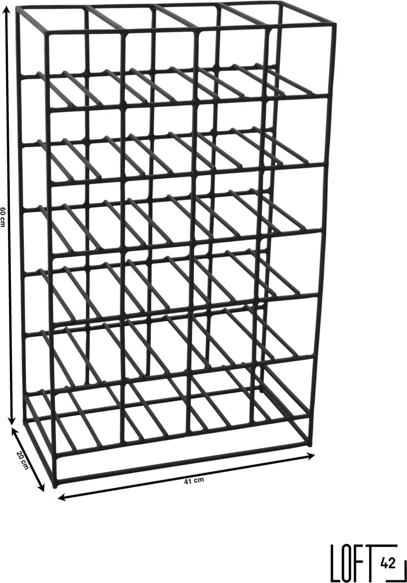 LOFT42 - Pinot Metalen Wijnrek Zwart - 24 Flessen - 20x60x41 11 LOFT42 - Pinot Metalen Wijnrek Zwart - 24 Flessen - 20x60x41 - Afbeelding 9