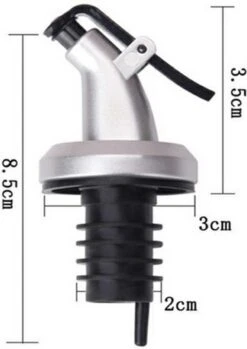 Luxe Schenktuit Set - Schenkdop Dispenser Voor Wijn/Azijn/Olijfolie/Sterke Drank/Likeur/Siroop/Cocktail/Olie - Wijnschenker - RVS Fles Dop Schenker Schenktuitje Maatschenker Trechter - Universeel - Lekvrij - Rubberen Afsluitring - Set Van 5 Stuks -Skimask 849x1200 2