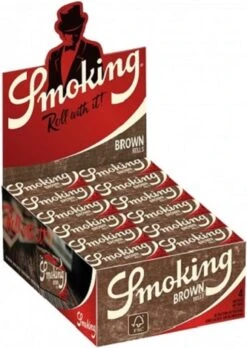 Merkloos Smoking Brown Rolls - Rolling Papers - 4 Meter - Lange Vloei - Vloeipapier – 24 Stuks (per Doos)