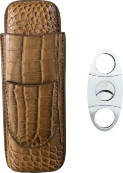 Noordling 2 Delige Humidor - Sigarenkoker - Sigaar - Sigaren - Humidor - Sigarenknipper - Sigaren Accessoires - Licht Bruin - SALE -Skimask 853x1200 5