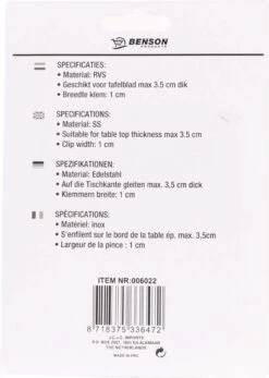 Benson Tafelkleed Klemmen - 4 Stuks RVS Tafelkleedklemmen -Skimask 853x1200 7