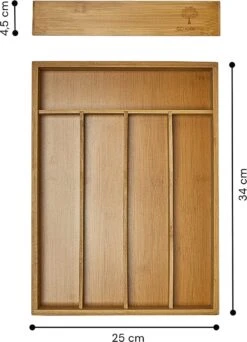 SCHOBERG Houten Bestekbak 34 Cm X 25 Cm X 5 Cm | Bamboe Enkele Keuken Bestekbak | Universele Bestekbak -Skimask 866x1200 3