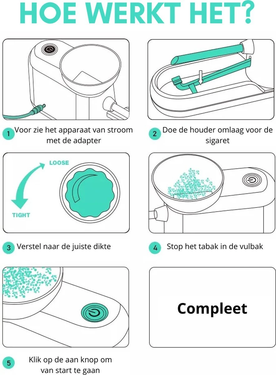 Light Up® Elektrische Sigarettenmaker Donkerblauw - Sigarettenmakers - Electrische Sigarettenmachine - Automatische Sigaretten Maker - Electrische Sigarettenvuller 5 Light Up® Elektrische Sigarettenmaker Donkerblauw - Sigarettenmakers - Electrische Sigarettenmachine - Automatische Sigaretten Maker - Electrische Sigarettenvuller - Afbeelding 3