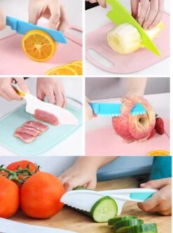 Kidset® Kindermessen Set – Messenset Voor Kinderen – Kindermes - Gekleurde Kindermessen - Koken Met Kinderen - Kindermessen Set Met Snijplank - 9 Delig - Kiddicutter - Kindvriendelijke Messen - Kindvriendelijk -Skimask 894x1200