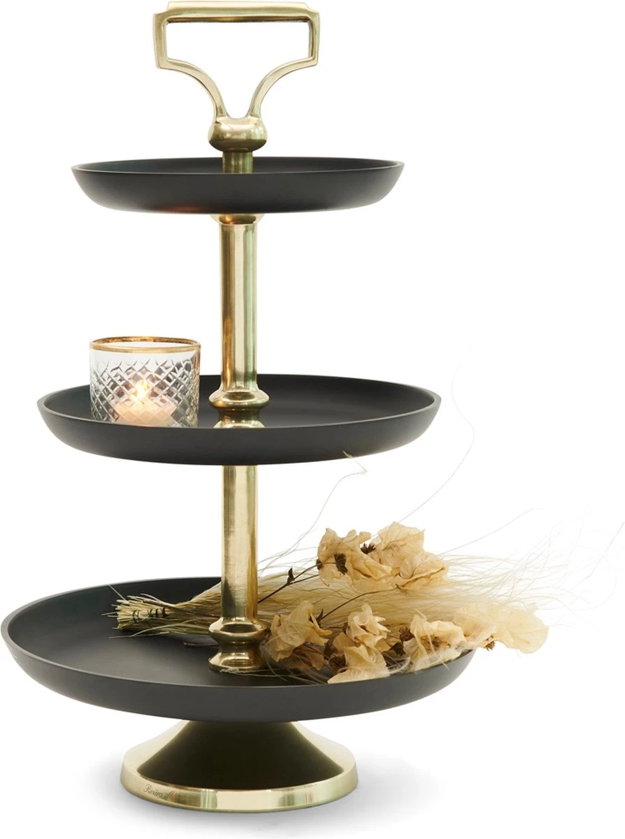 Riviera Maison Etagere 3 Laags - New York Etagère - Zwart 5 Riviera Maison Etagere 3 Laags - New York Etagère - Zwart - Afbeelding 3