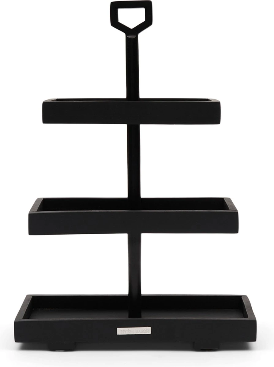 Riviera Maison Etagere 3 Laags - Boragen Etagère - Zwart - 3 Laags 3 Riviera Maison Etagere 3 Laags - Boragen Etagère - Zwart - 3 Laags