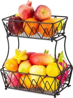 Cgoods Fruitschaal 2 Laags - Fruitschaal - Fruitmand - Fruitschaal Etagere - Schaal - Zwart -Skimask 895x1200 9
