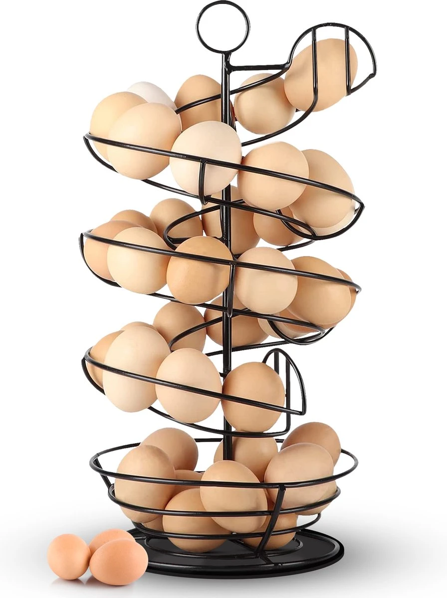 Eiermand – Eierrek – Eierhouder – Eieren – Zwart - Pasen - Tot 40 Eieren - 360° - BAULK® 3 Eiermand – Eierrek – Eierhouder – Eieren – Zwart - Pasen - Tot 40 Eieren - 360° - BAULK®