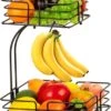 SensaHome - Fruitmand Met Bananenhouder - Vierkant 2-Laags Zwart - Fruitschaal - Etagere - Metaal - Industrial - Modern -Skimask 896x1200 2