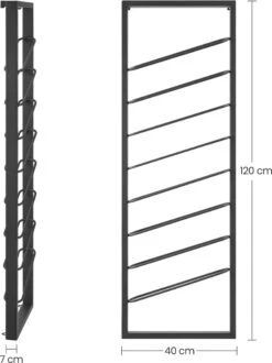 IN.HOMEXL Brickk Hangend Wijnrek - Industrieel Flessenrek - Minimalistisch - Zwart - Metaal - Voor 8 Wijnflessen - 40 X 7 X 120 Cm -Skimask 898x1200 3