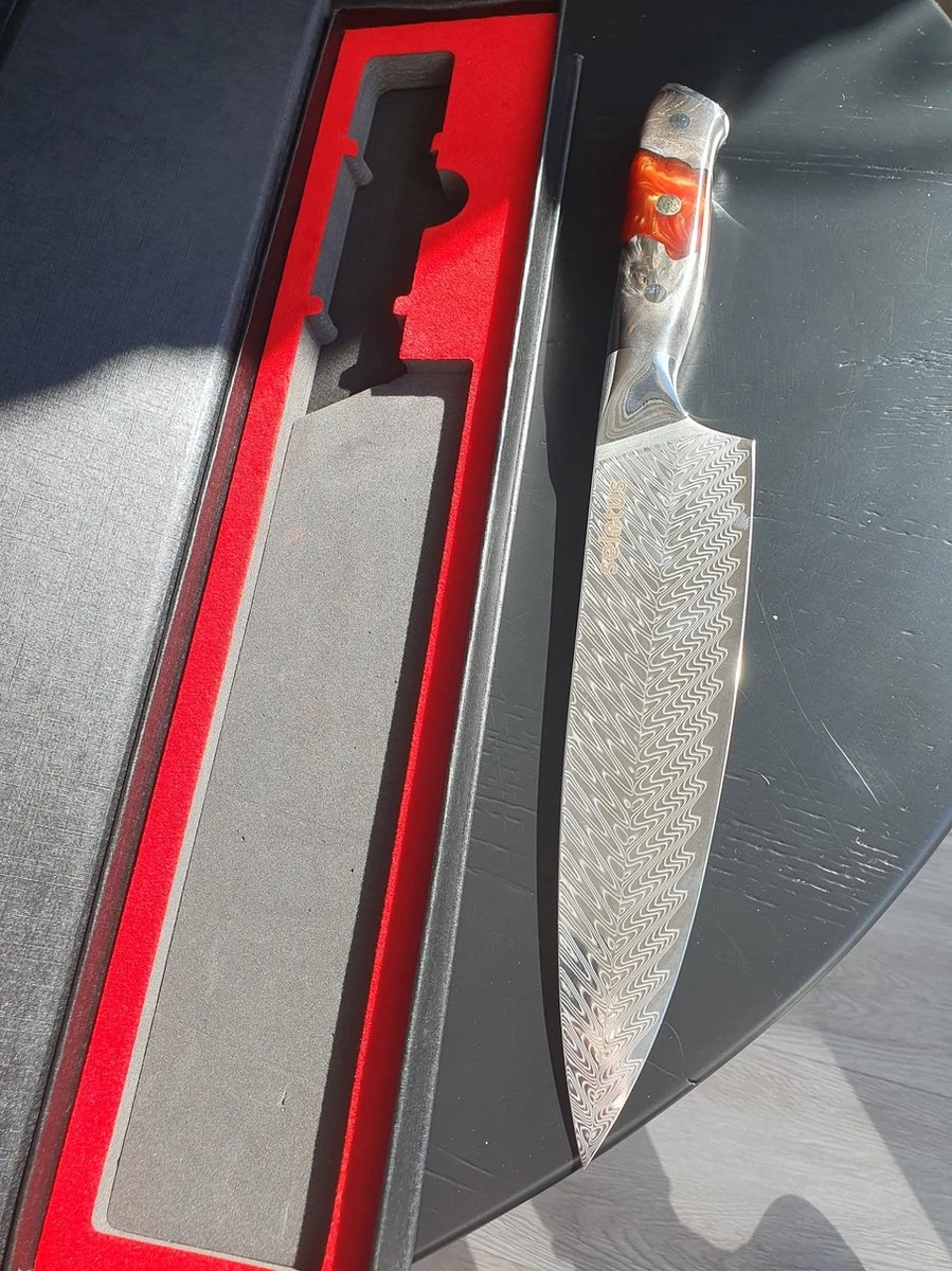 Selotus - Professioneel Koksmes Damascus - 67 Lagen Mes Damascus Staal - 34 Cm - Keukenmes Voor Vlees/Vis/Groenten/Brood – Japans Koksmes 6 Selotus - Professioneel Koksmes Damascus - 67 Lagen Mes Damascus Staal - 34 Cm - Keukenmes Voor Vlees/Vis/Groenten/Brood – Japans Koksmes - Afbeelding 4