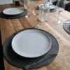Merkloos Placemats - Rond - 38 Cm - 4 Stuks - Onderlegger - Hitte Bestendig - Donker Grijs - Luxe Uitstraling -Skimask 899x1200 60