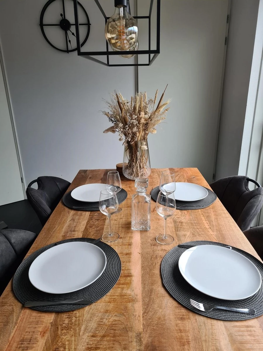 Merkloos Placemats - Rond - 38 Cm - 4 Stuks - Onderlegger - Hitte Bestendig - Donker Grijs - Luxe Uitstraling 5 Merkloos Placemats - Rond - 38 Cm - 4 Stuks - Onderlegger - Hitte Bestendig - Donker Grijs - Luxe Uitstraling - Afbeelding 3