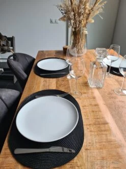 Merkloos EVER HOME Placemats- 4 STUKS - Ovaal - Placemat - Zwart - 45x30cm -Skimask 899x1200 68