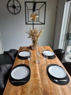 Merkloos EVER HOME Placemats- 4 STUKS - Ovaal - Placemat - Zwart - 45x30cm -Skimask 899x1200 69