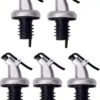 Luxe Schenktuit Set - Schenkdop Dispenser Voor Wijn/Azijn/Olijfolie/Sterke Drank/Likeur/Siroop/Cocktail/Olie - Wijnschenker - RVS Fles Dop Schenker Schenktuitje Maatschenker Trechter - Universeel - Lekvrij - Rubberen Afsluitring - Set Van 5 Stuks -Skimask 918x1200 3