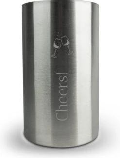 Gegraveerde Wijnkoeler RVS - Champagnekoeler Van Roestvrijstaal - Gravering "Cheers!" - Houd Je Wijn, Champagne Of Rosé Koel - Stijlvol Design In Haarscherpe Lasergravure -Skimask 918x1200 4