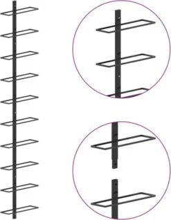 VidaXL Wijnrek Voor 10 Flessen Wandmontage Metaal Zwart -Skimask 933x1200 2