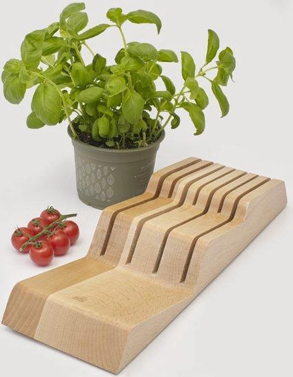 BK Skills Lade Messenblok - Beuken - Geschikt Voor 7 Messen 4 BK Skills Lade Messenblok - Beuken - Geschikt Voor 7 Messen - Afbeelding 2