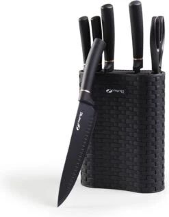 Magani - Zwarte Messenset - 6-delig - RVS - Vaatwasserbestendig - Inclusief Schaar En Messenhouder 15 Magani - Zwarte Messenset - 6-delig - RVS - Vaatwasserbestendig - Inclusief Schaar En Messenhouder -Skimask 935x1200