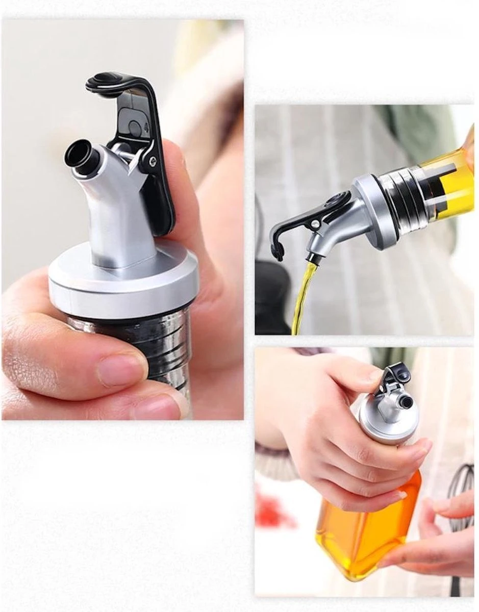 Merkloos Decopatent® Olie En Azijnstel SET Met RVS Schenktuit In Houder - Inhoud 1x Oliefles 1x Azijnfles Van Glas & 2x Specerijen Potjes 11 Merkloos Decopatent® Olie En Azijnstel SET Met RVS Schenktuit In Houder - Inhoud 1x Oliefles 1x Azijnfles Van Glas & 2x Specerijen Potjes - Afbeelding 9