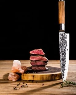 Forged Olive Koksmes 20cm - Olijfhout - In Houten Giftbox -Skimask 955x1200