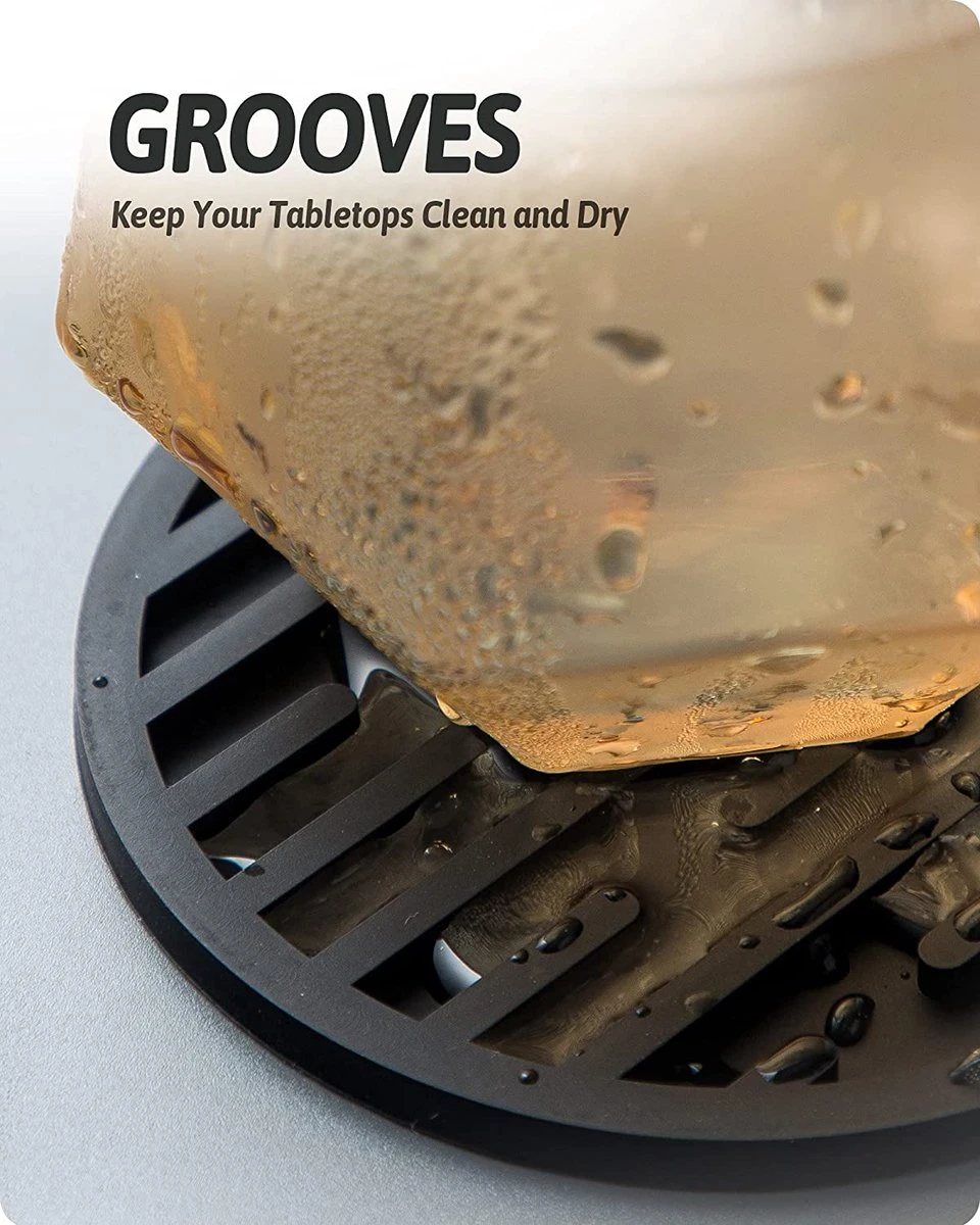 BOTC Siliconen Onderzetters Met Houder - Set Van 10 - Onderzettersset - Onderzetters Voor Glazen - Zwart 10 BOTC Siliconen Onderzetters Met Houder - Set Van 10 - Onderzettersset - Onderzetters Voor Glazen - Zwart - Afbeelding 8