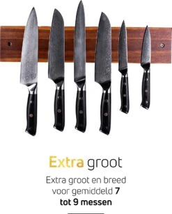 VDN Magnetische Messenhouder – Acacia Hout – Extra Groot – 7 Tot 9 Messen – Messenstrip -Skimask 961x1200