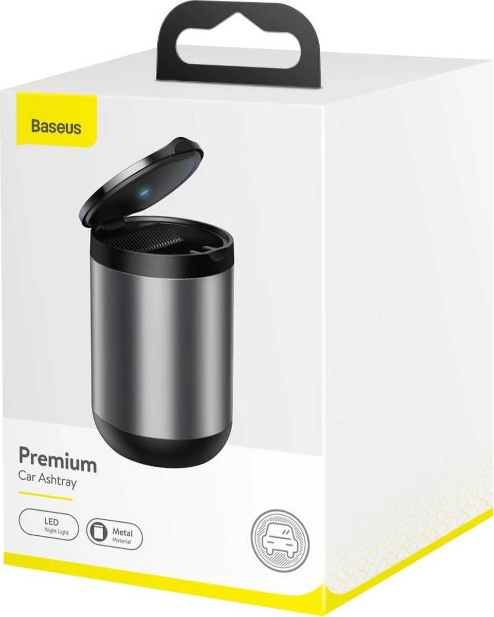 Baseus - Premium Auto Asbak + LED Light - Vlambestendig - Car Ashtray - Space Gray 8 Baseus - Premium Auto Asbak + LED Light - Vlambestendig - Car Ashtray - Space Gray - Afbeelding 6