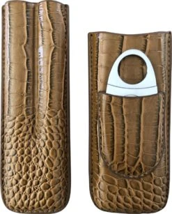 Noordling 2 Delige Humidor - Sigarenkoker - Sigaar - Sigaren - Humidor - Sigarenknipper - Sigaren Accessoires - Licht Bruin - SALE -Skimask 967x1200