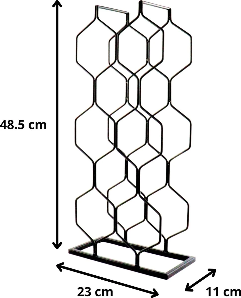 Orange85 Wijnrek - Metaal - Zwart - Voor 8 Flessen - Wijnfleshouder 8 Orange85 Wijnrek - Metaal - Zwart - Voor 8 Flessen - Wijnfleshouder - Afbeelding 6