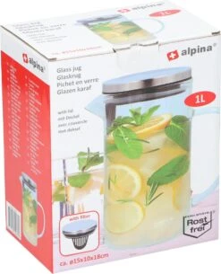 Alpina Karaf Met Deksel 1 Liter Glas/rvs Transparant/zilver -Skimask 972x1200 5