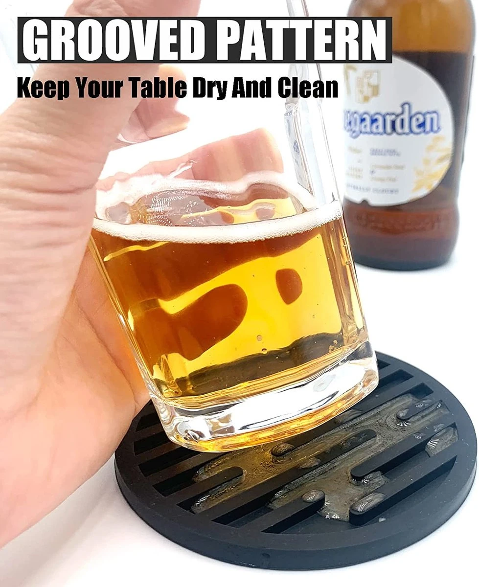 BOTC Siliconen Onderzetters Met Houder - Set Van 10 - Onderzettersset - Onderzetters Voor Glazen - Zwart 7 BOTC Siliconen Onderzetters Met Houder - Set Van 10 - Onderzettersset - Onderzetters Voor Glazen - Zwart - Afbeelding 5