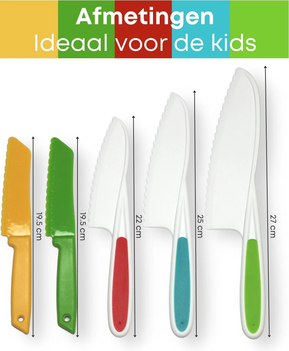 Mamboe Kindermessen - Set Van 5 - Kindermes - Le Petit Chef - Mes Kind - Keukenmes Kinderen - Kindermessenset - Kinder Koksmes 5 Mamboe Kindermessen - Set Van 5 - Kindermes - Le Petit Chef - Mes Kind - Keukenmes Kinderen - Kindermessenset - Kinder Koksmes - Afbeelding 3